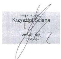 května 2006 o strojních zařízeních, kterou se mění směrnice 95/16/ES (přepracované znění) (Text s významem pro EHP) Osoba oprávněná k přípravě a uchovávání technické dokumentace: Krzysztof Ściana