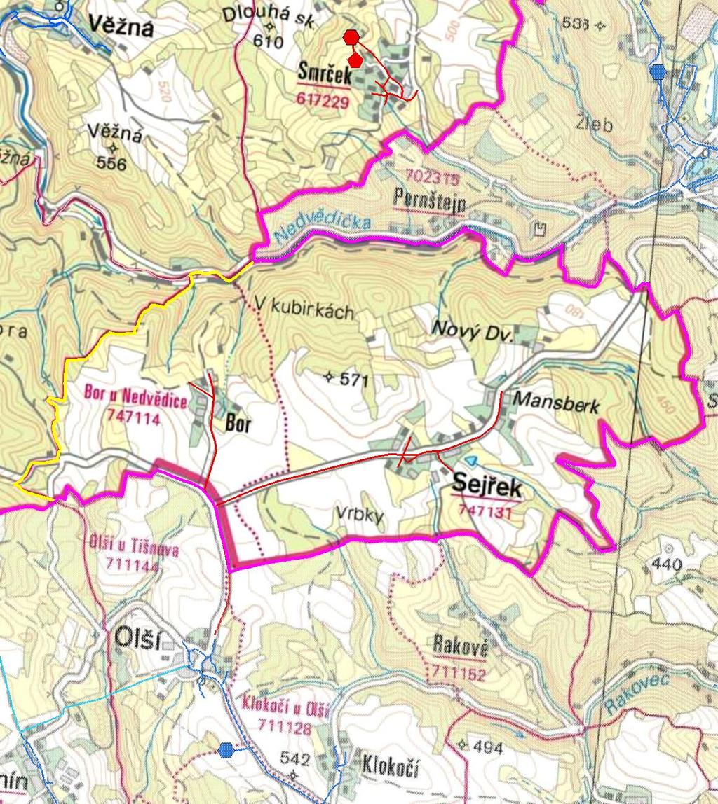 MAPA - VODOVODY Trasování sítí, lokalizace vodojemů, zdrojů, čerpacích stanic, ATS, ÚV Vodovodní řady Vodojem zemní Vodojem