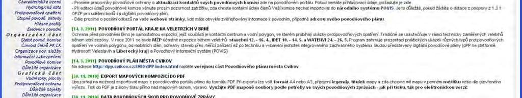 služby: - dostupnost kontaktních údajů členů