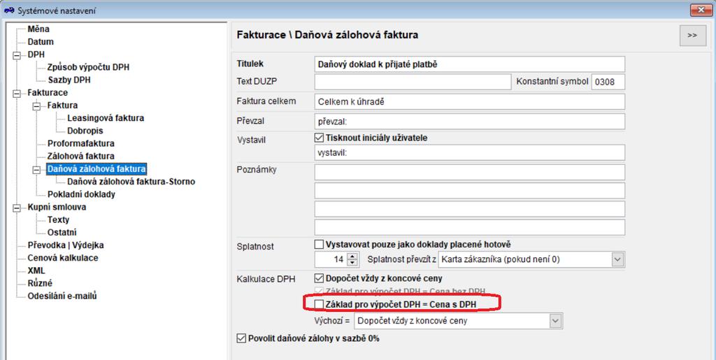 4 / 9 2. Výpočet DPH z celkové částky faktur Mění se způsob rozpočítání DPH z částky celkem.