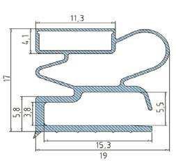 výška - 30 mm Grey silicone profile PT.