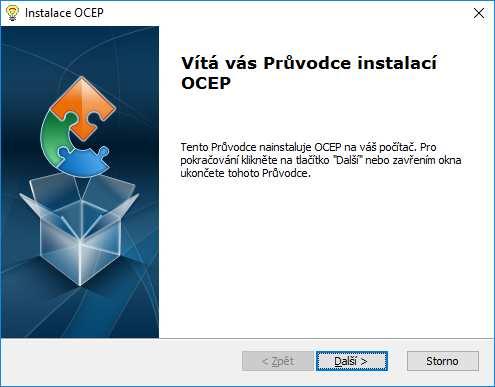 Instalace programu OCEP: - tlačítkem Další spustíme instalaci programu OCEP Zadání