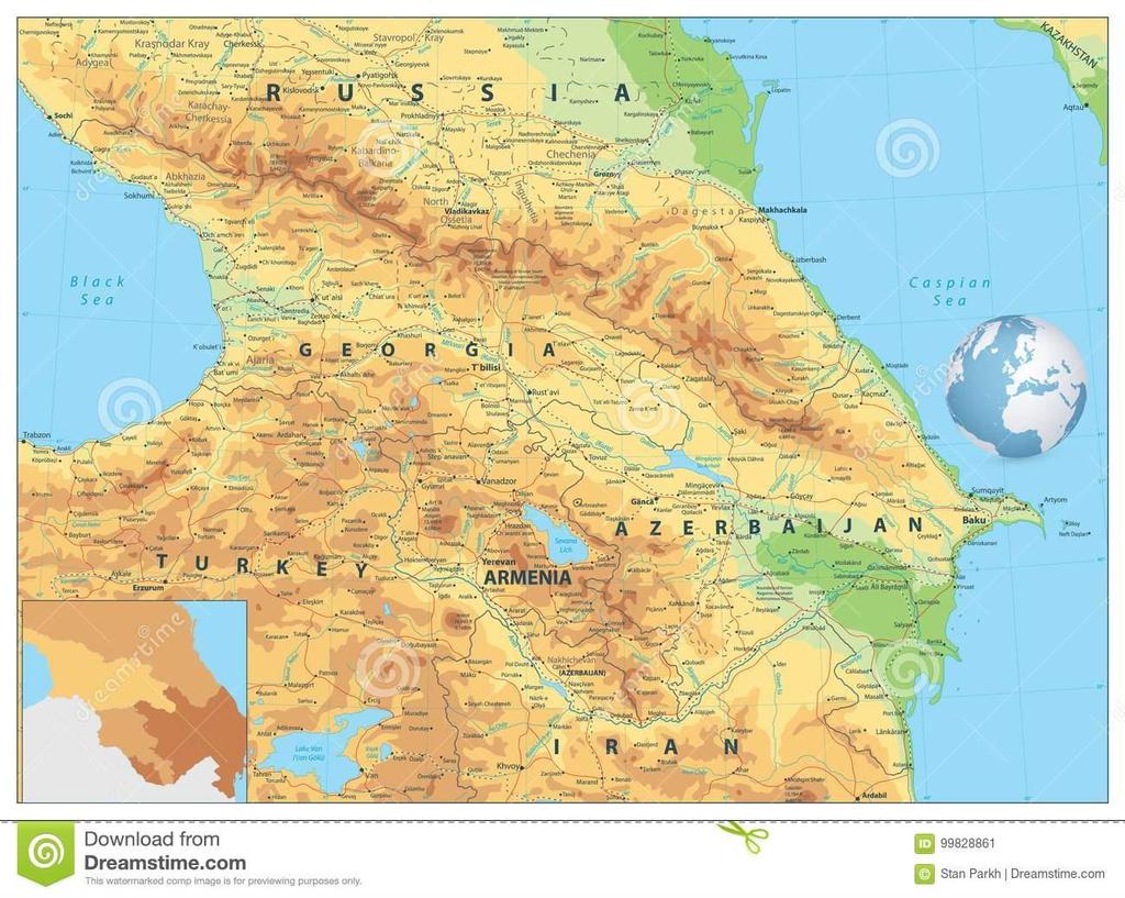 Velký Kavkaz a Malý Kavkaz Kolchidská a