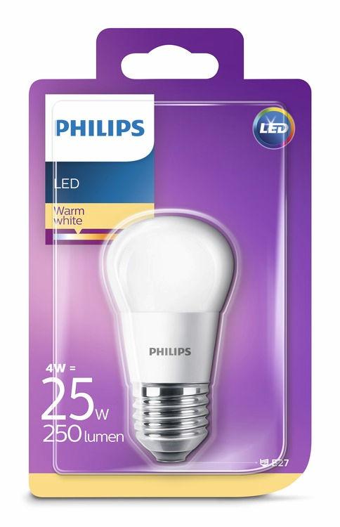 PHILIPS LED Lustr 4 W (25 W) E27 Teplá bílá Nestmívatelné Příjemné světlo, které neunavuje vaše oči Nekvalitní osvětlení může namáhat oči.