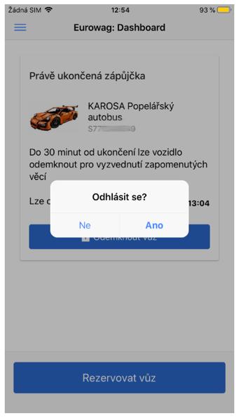 7. ODHLÁSIT SE Přes toto tlačítko je