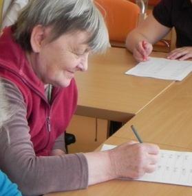 určeno. Skupina pro trénování paměti se skládala z řad seniorů města, zaměstnanců Domova a našich uživatelů.