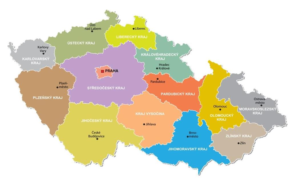 Obrázek 3 - Územní členění České republiky Konsolidační celek Česká republika za účetní období roku 2015 tvoří 7 298 2 účetních jednotek.