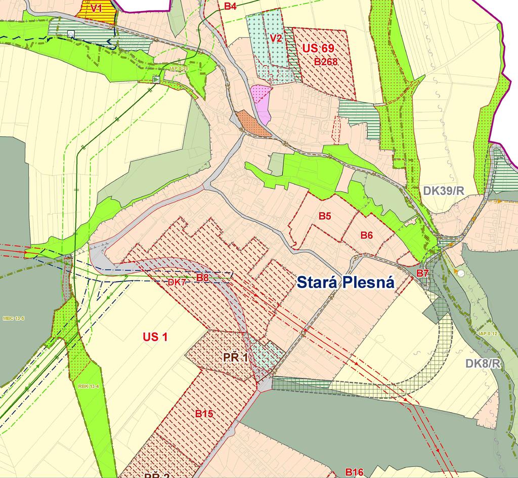ÚZEMNÍ STUDIE 1/VII - 9/2017 VYHLÍDKOVA III PLESNÁ ŠIRŠÍ VZTAHY LEGENDA: HRANICE ŘEŠENÉHO ÚZEMÍ OBSLUHA ÚZEMÍ PROSTUPNOST ÚZEMÍ VEŘEJNÉ PROSTRANSTVÍ BYDLENÍ V RD POZEMNÍ KOMUNIKACE ORNÁ PŮDA LES