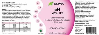 ph VITALITY ph Vitality je produkt pro přípravu nápoje, který pomáhá udržet acidobazickou rovnováhu organizmu.