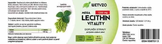 protéká krev. Lecitin ocení ti, kteří se starají o svou postavu, neboť zabraňuje ukládání tuku v problematických partiích stehen, hýždí a boků.