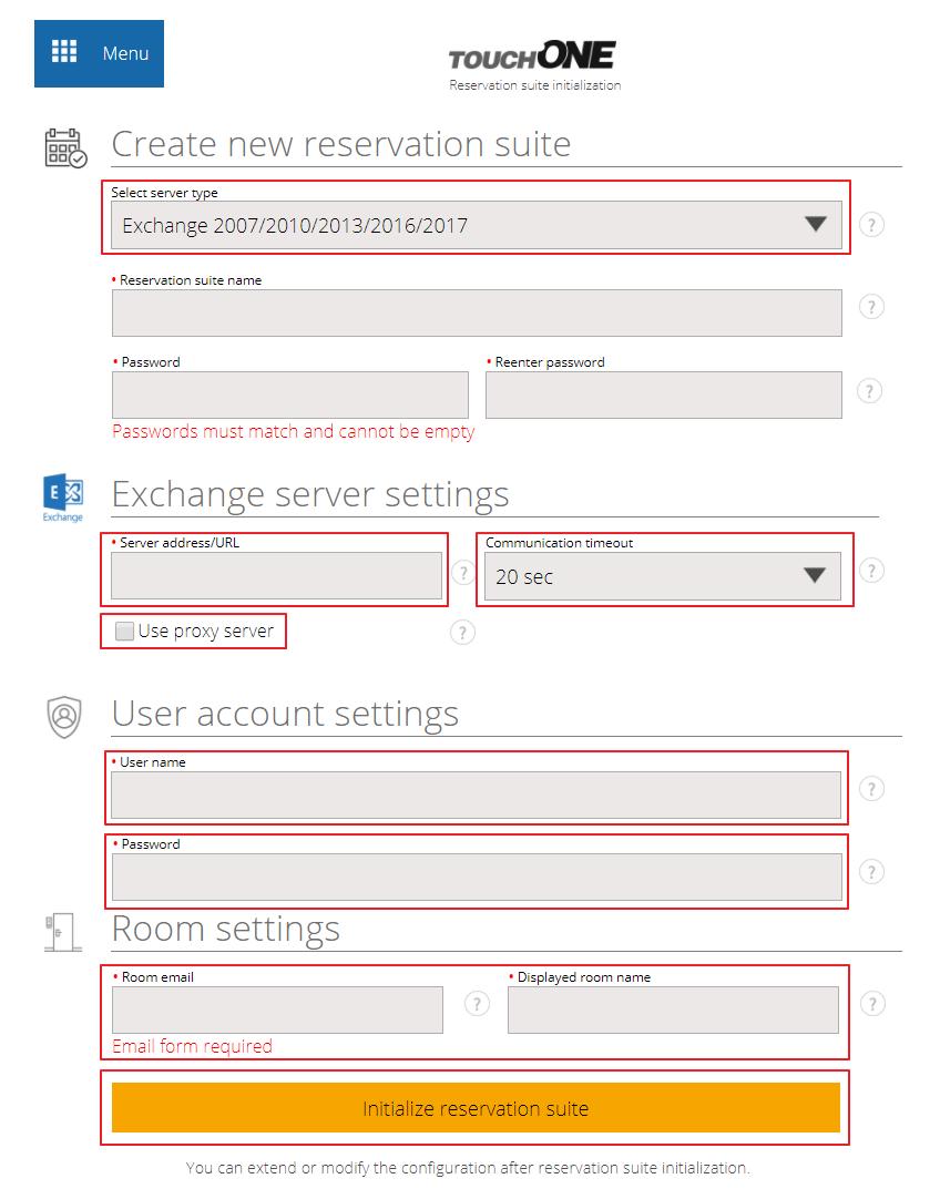 Microsoft Exchange Server V políčku Select server type zvolte Exchange 2007/2010/2013/2016. touchone_demo ********** ********** mail.cue.local touchone ********** demoroom@cue.