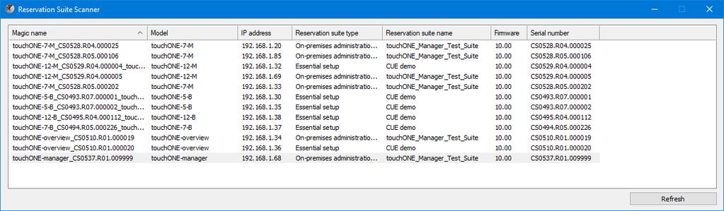 Nastavení rezervační suity pomocí On-premises Administration Postup nastavení Při nastavování rezervačního systému touchone pomocí On-premises Administration je třeba provést následující kroky: 1.