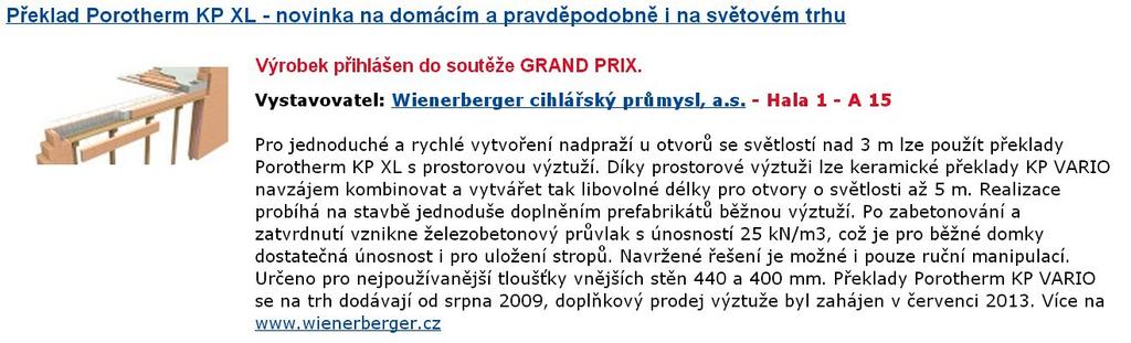 2d Prezentace exponátů v sekci Najdete na veletrhu Vystavovatel / spoluvystavovatel BONUSOVÁ PROPAGACE NA WEBU A V MOBILNÍ APLIKACI uzávěrka objednávky 5. 8. 2019 Na www.forarch.