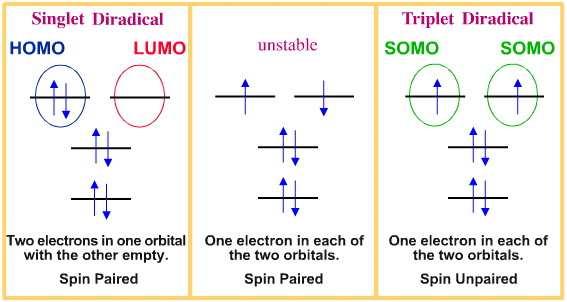 Přechod excitovaného chlorofylu do tripletového stavu = obrácení spinu (spotřeba energie) a nemožnost se rychle vrátit do základního stavu (nutné opačné spiny elektronů ve stejném orbitalu) -