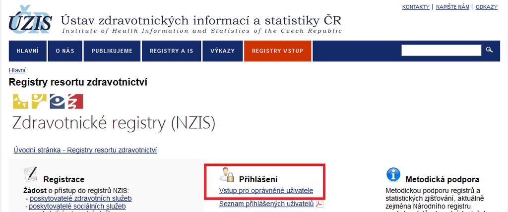 Získání přístupu k registru a přihlášení Nastavení přístupových údajů 3.