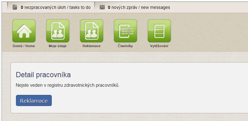 Kontrola vlastních údajů v registru Pokud by nastal případ, že nejste v registru vůbec veden (žádná ze zákonem stanovených institucí nepředala data o vaší osobě do