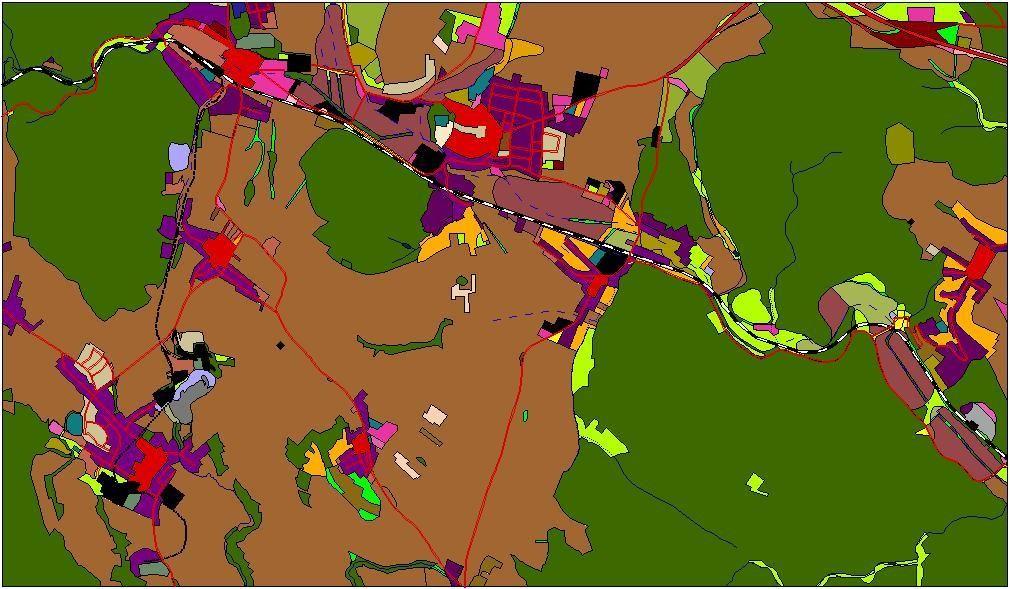 Ekonomická struktura krajiny Aspekty: Prostorový Mozaika využití ploch = land use