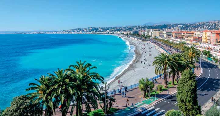Pölten, Linz, Salzburg a dále Innsbruck, Brenner, Bolzano, Trento, Verona, Brescia, Piacenza, Savona, Menton, Nice, Saint-Aygulf, Cogolin Plage, Cavalaire-sur-Mer, La Londe les Maures, Giens,