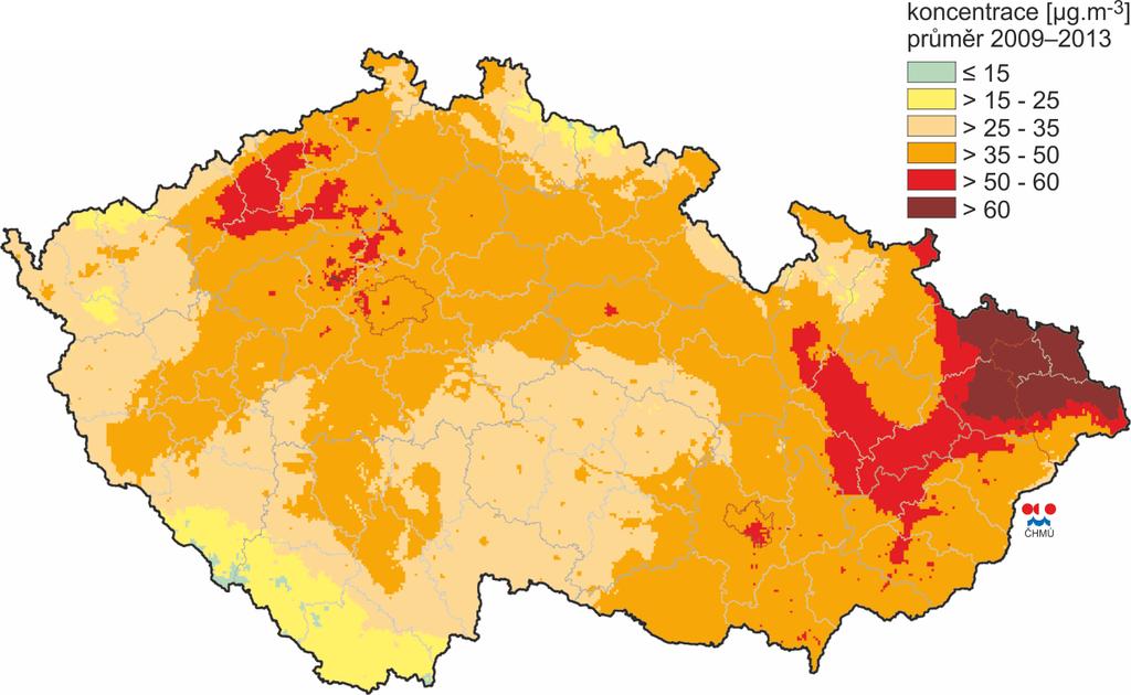 Pole pětiletého průměru 36.