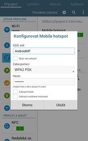 a zvolíte Mobile hotspot.