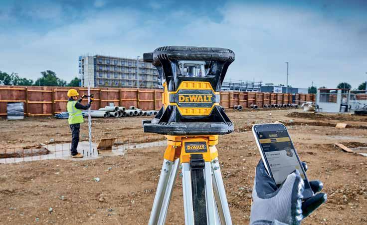 DEWALT DCE080D1 (RS/GS) 18 V XR s automatickým srovnáním nabízí integrovanou konektivitu