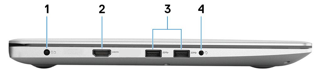 3 Slot bezpečnostního kabelu (ve tvaru klínu) Slouží k připojení bezpečnostního kabelu, který chrání před neoprávněným přemístěním počítače.