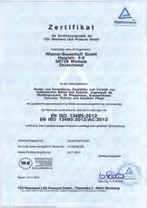 Společnost je certifi kovaná v souladu se standardy DIN EN ISO 9001:2008 pro systémy
