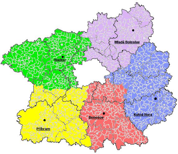 Přehled knihoven v regionech (stav k 1.