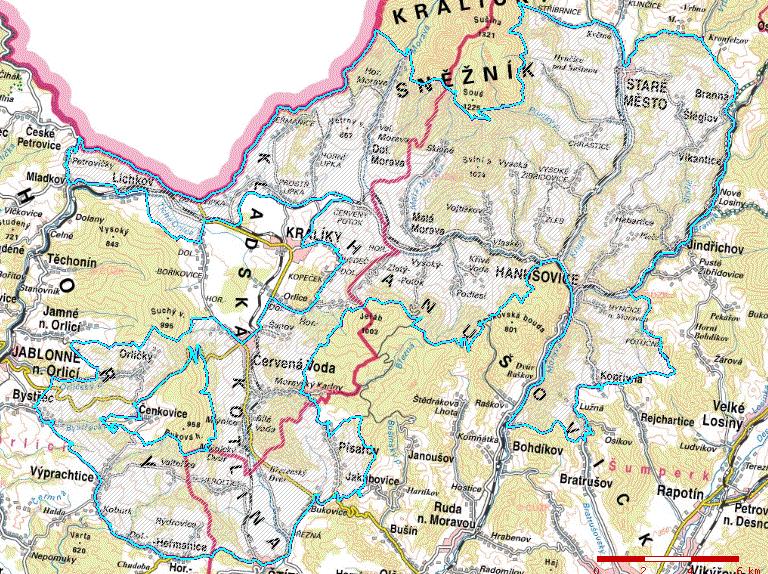 4. dotčených lokalit soustavy NATURA 2000 4.1. Ptačí oblasti Jedinou potenciálně dotčenou ptačí oblastí je PO Králický Sněžník. Obec Výprachtice se nachází při jihozápadní hranici této PO (viz Obr.