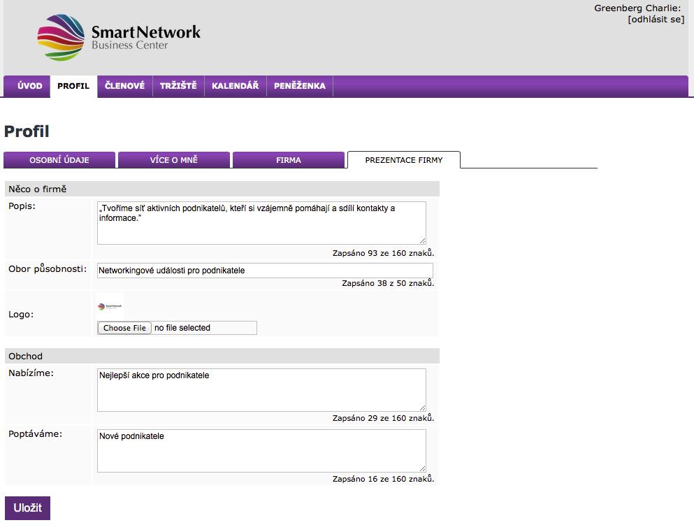 D) Prezentace Firmy Zde uveďte co nejvíce informací o své firmě. Popis slouží k tomu, abyste dali ostatním vědět, co přesně děláte. Obor působnosti ve zkratce říká, do jaké sféry podnikání patříte.