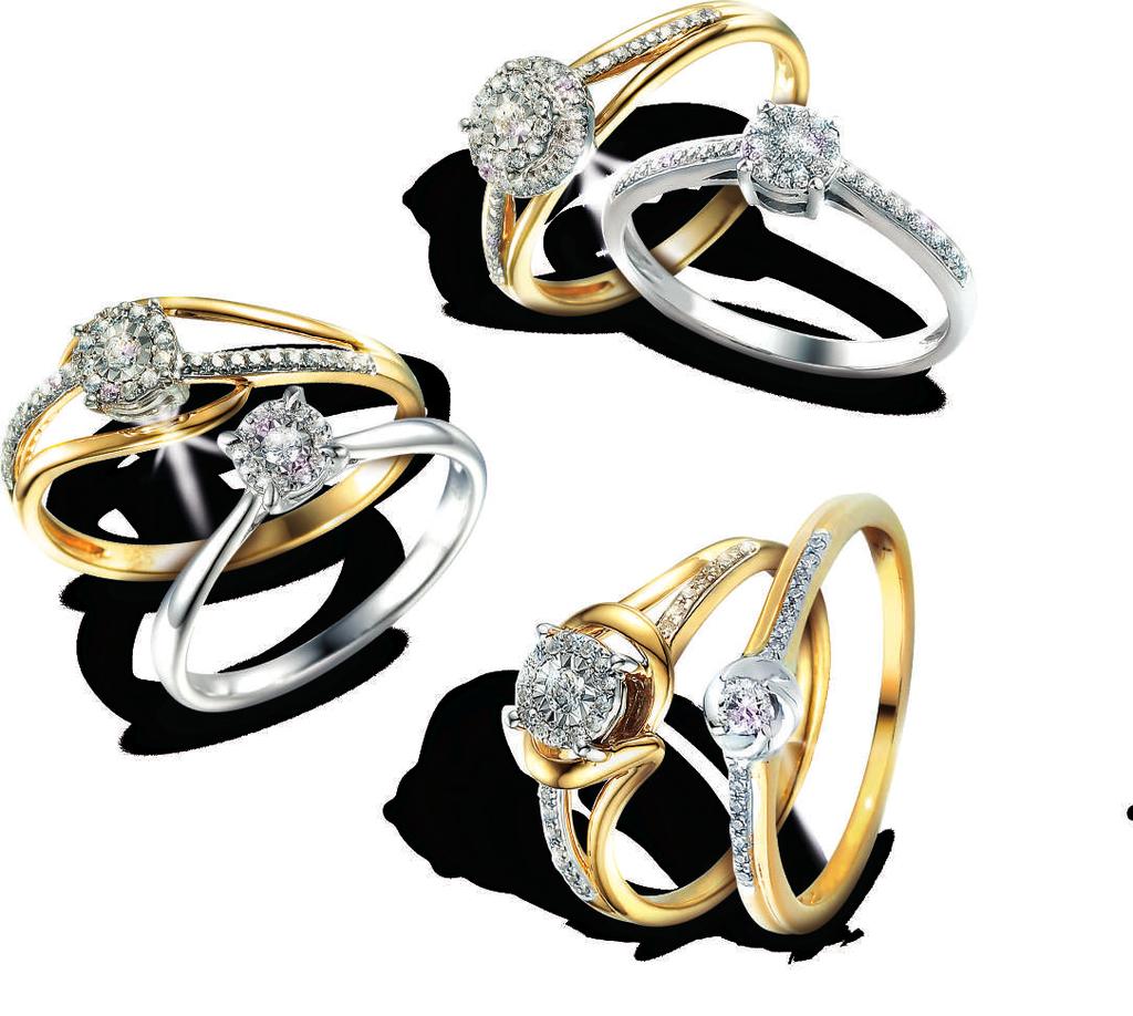 1. Prsten z kombinovaného zlata 585, diamanty, IZBR030 2.