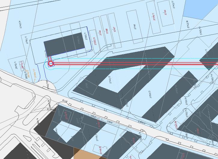 technického charakteru pro stavbu: určení max. hloubky založení budoucího objektu vůči podzemnímu tunelu (OP stavby a kabelů). Obrázek 2: Kabelový tunel vč.