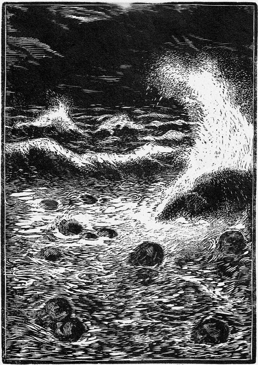 22. Moře (Vlnobití ţivota, Ţivot), (1911), dřevoryt,