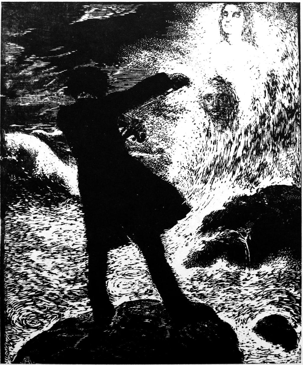 23. Evokace, (1911), dřevoryt, papír,
