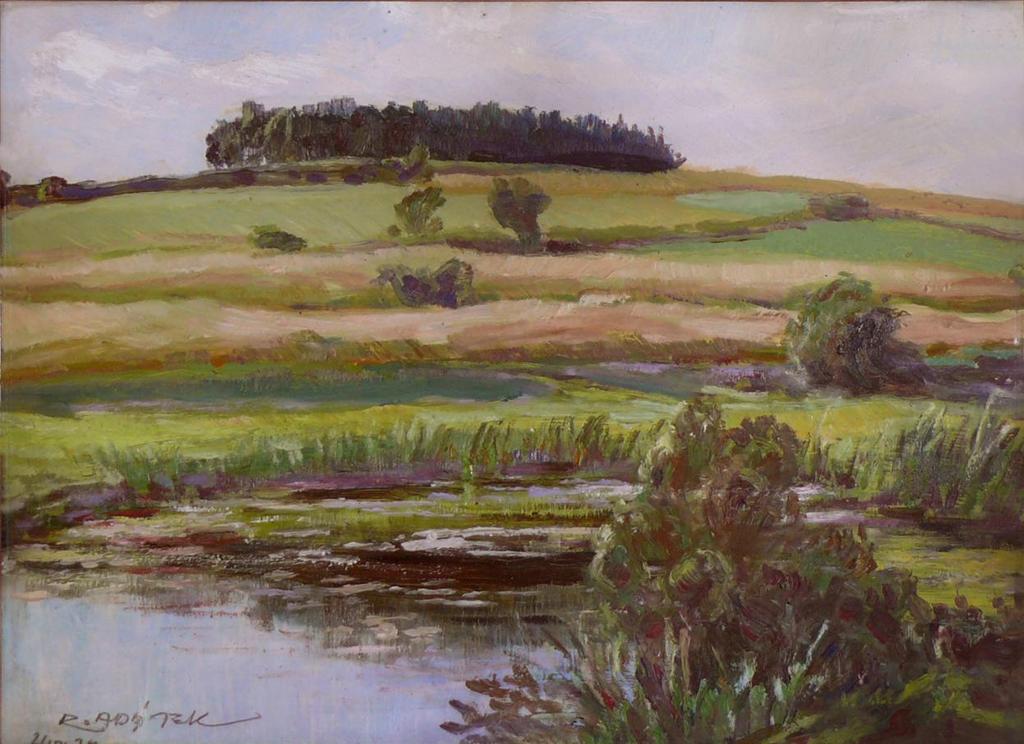 4. Krajina s tůní, 1934, olej, lepenka, 24,5 32