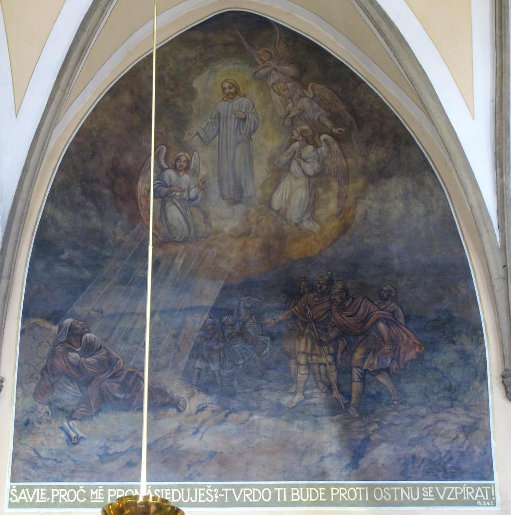 14. Obrácení svatého Pavla, 1933, nástěnná malba, Děkanský