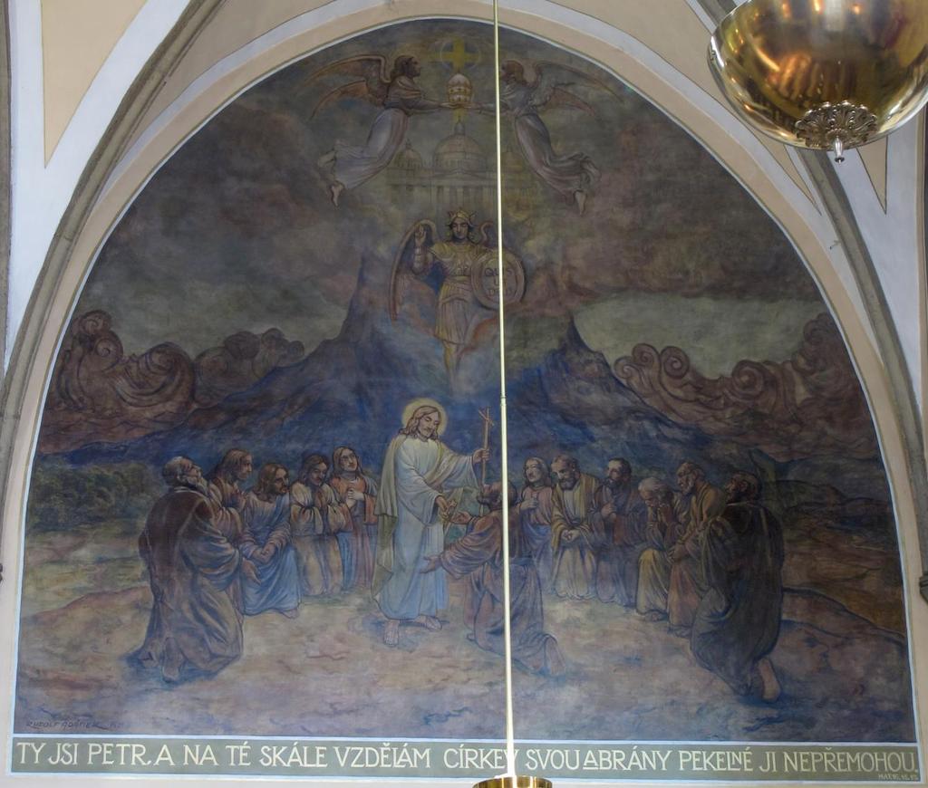 15. Ustanovení svatého Petra Kristovým nástupcem, 1933, nástěnná malba,