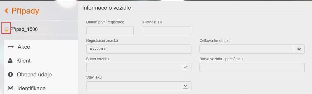 Práce s modulem Mé případy Jednotlivé případy jsou umístěny do jediného