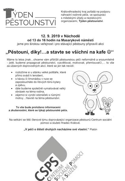00 hod Masarykovo náměstí Náchod ZDRAVÝ BEZEMISNÍ KRAJ PILOTNÍ PROJEKT NÁCHOD