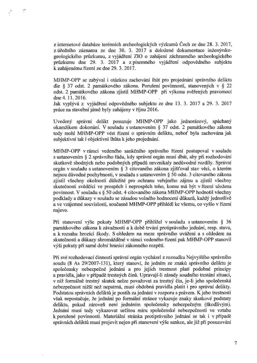 z internetové databáze terénních archeologických výzkumů Čech ze dne 28. 3.