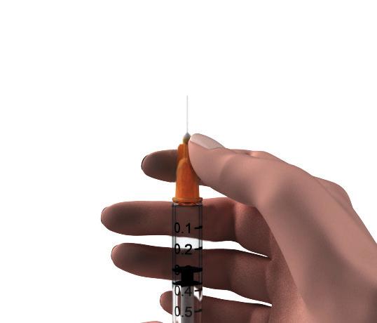 5 Před vyjmutím injekční jehly z injekční lahvičky zkontrolujte, že v injekční stříkačce nejsou vzduchové bublinky.