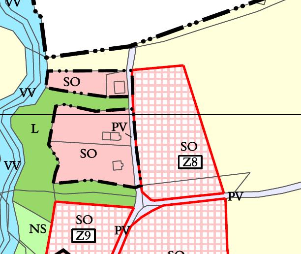 část navržená na vypuštění Z10 Původní výměra: 2,55 ha Navrhované zmenšení o: 1,50 ha Nová výměra: 1,05 ha Důvod: