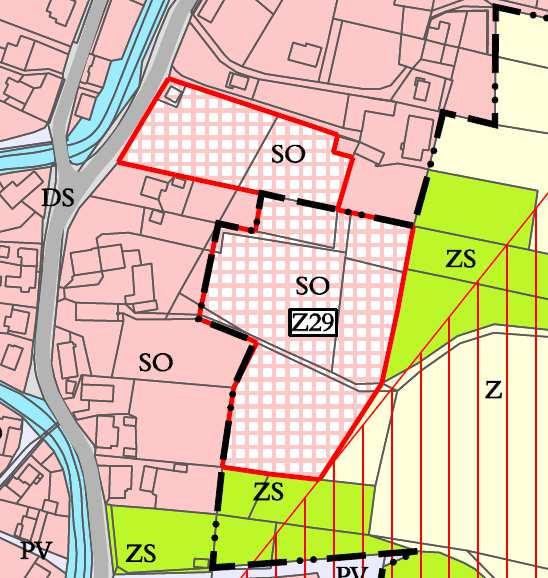 Z29 Původní výměra: 1,59 ha Navrhované zmenšení o: 1,17 ha Nová výměra: 0,42 ha Důvod: Plocha je zemědělsky obhospodařována, do územního plánu nebyla zapracována na návrh vlastníka.