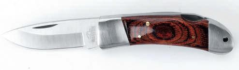 244 JOE 165. 00 812 Kapesní nůž z nerez oceli a dřeva s pojistkou.