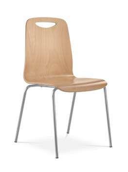 The line offers two types of chrome coated steel bases, and all Smile chairs are stackable.