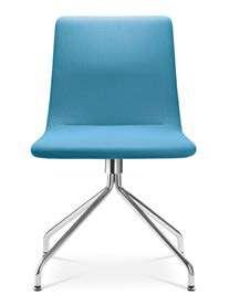 Harmony Pure chairs come in a single fabric and colour. Polished-aluminium elbow rests can be added to the side of the shell.