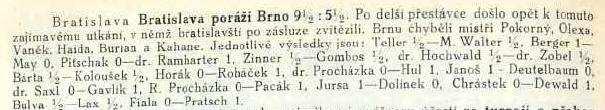 (Podle Čs. šachu 1931, 120) (Československý šach 1931, 120) May,D - Berger,V [E16] Bratislava-Brno mt, 1931 1.d4 Jf6 2.Jf3 e6 3.c4 Sb4+ 4.Sd2 De7 5.g3 b6 6.Sg2 Sb7 7.Jc3 0 0 8.0 0 d6 9.