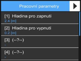 1-3 Pracovní parametry PP Volba pro prvotní definování až 48 pracovních parametrů.