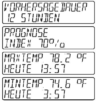 21. Zobrazení doplňujících informací o počasí Tato zobrazení v šestém segmentu displeje meteorologické stanice jsou odvozena z naměřeného tlaku vzduchu a z naměřených hodnot venkovním senzorem s