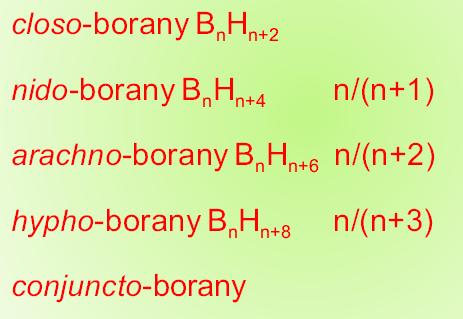 Binární sloučeniny boru - borany Ostatní borany (vedle vazeb B H B se v nich vyskytují i podobné vazby B